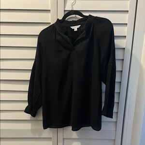 Counterparts Black Blouse with Lace Detail